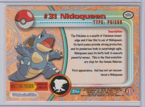 Pokémon 1999 Topps TV NIDOKING #34 FOIL (HOLO) MINT Never Played Rare - Bild 2 von 2