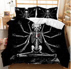 3D Skeleton Black Quilt Cover Set Duvet Cover Bedding Pillowcases