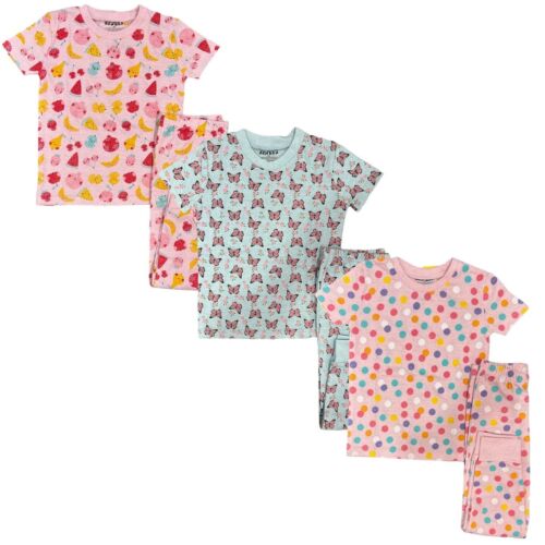 Kids Baby Toddler Girl Pajamas Set Super Soft Snug Fit - 3-Pack Size 12M to 8Y - Picture 12 of 46