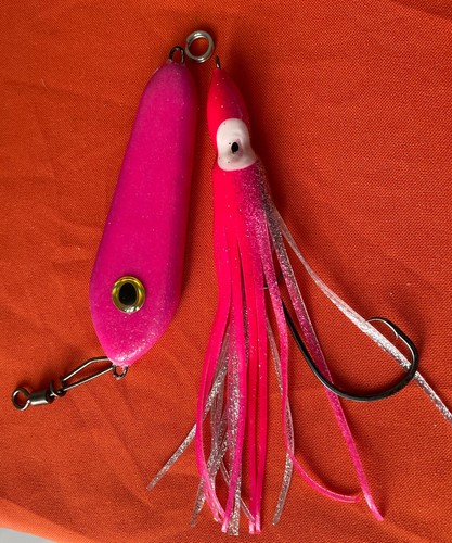 SEÑUELO DE INVIERNO PARA BOTE DE BACALAO 6 oz/185 g PINDILLA DE CUCHARA ROSA BRILLANTE 7/0 MUPPET - Imagen 1 de 3