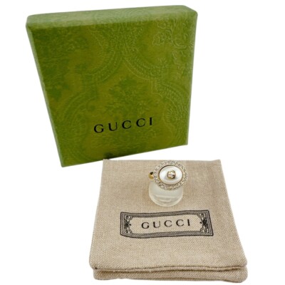 Bague effet magasin chaîne GUCCI taille GG S bague fleur anneau métal or