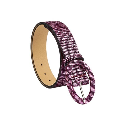 Women's Shiny Faux Leather Blink Waist Belt Lady Oval Pin Buckle 3.7cm Waistband - Picture 7 of 14