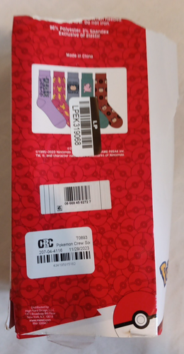 Pokemon Crew Socks Men’s Size 6 1/2 To 12  (2 Pair of Socks) - Picture 2 of 2