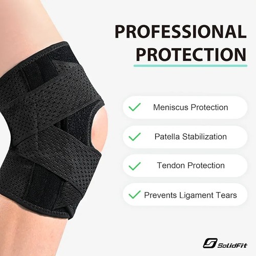 Knee Sleeve Compression Brace Meniscus Joint Support Pain Arthritis Relief large - Picture 4 of 8