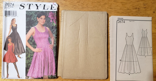 Style Sewing Pattern 2474 Misses' Tank Dress Pleated Fit & Flare Sizes 6-16 - Picture 4 of 4