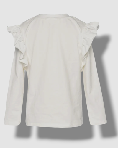 Hannah Banana Kids Girls Ivory Christmas-Lights Ruffle T-Shirt Top Size 8 - Picture 4 of 5