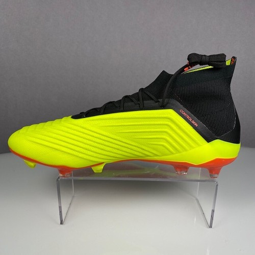 Adidas Predator 18.1 FG Soccer Cleats Yellow Black Red DB2037 Men's NEW - Picture 2 of 6