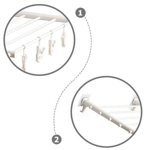 Rack De Vêtements Télescopiques Pliants Cintre Plastique Séchoir populaire Caché Pour