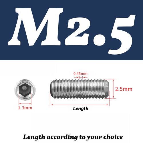 M1.6 M2 - M6 Socket Cup Point Grub Screws A2 Stainless Steel Setscrews DIN 916 - Picture 12 of 16