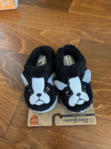 Dearfoams Kids Toddler Little Kid Black Dog Animal Slippers NEW 9-10 US - Picture 5 of 6