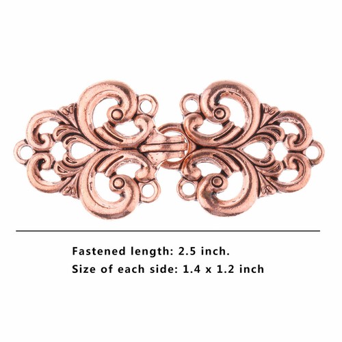 5 Pair Retro Leaf Cape Cloak Clasp Fastener Sew Hook Eye Sweater Clip Button Pin - Picture 32 of 64