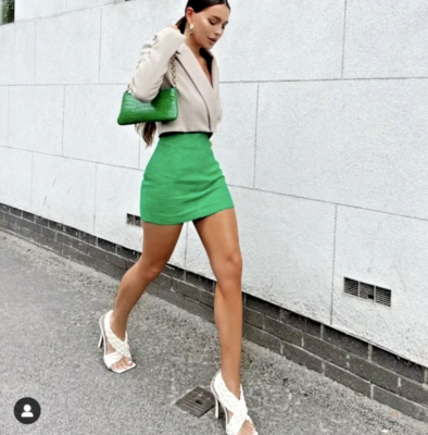 andmary Jade highwaist mini skirt ベージュ S ANDMARY】Jade highwaist mini skirt