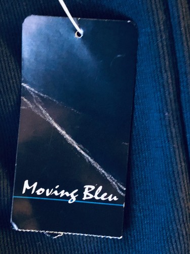 NWT Moving Bleu Sz M Fit L Womens Knit Navy Jacket Button Embroidered Pocket - Picture 14 of 14