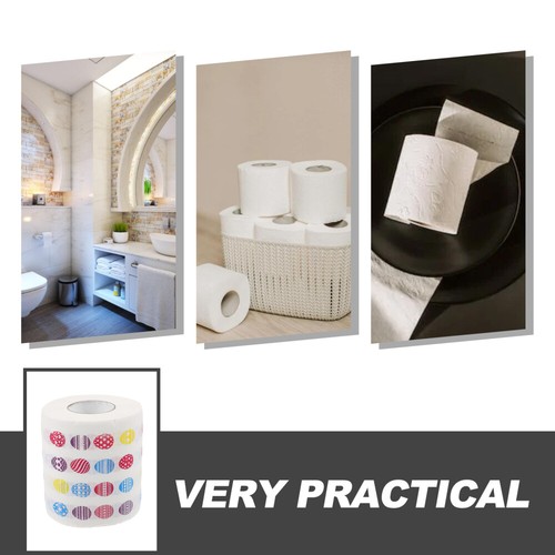 2 Rolls Toilet Paper Easter Printed Roll Paper Printing Napkin Bathroom Tissue - Picture 8 of 12