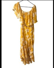 Show Me Your Mumu Women’s Yellow Flower Dress Long Size Small