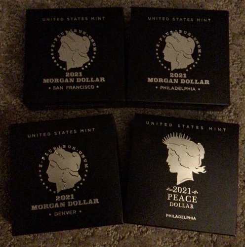 2021 Peace And Morgan Dollar Mint Boxes Lot Of 4 - NO COINS