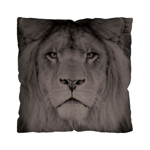 Cuscino Con Design Di Testa Di Leone Nero E Bianco 18" X 18" - Foto 2 di 2