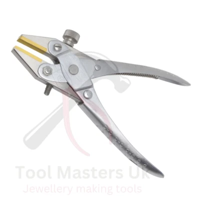 TOOLS MASTERS UK Brass-Lined Jaw Parallel Action Flat Nose Pliers w/ Adjustable screw Jewellery