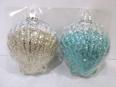 coastal Seahorse NWT Set of 2 Sea life Christmas ornaments beach Lobster