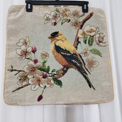 Goldfinch Blumen Kissenbezug auf beide Seiten 18 x 18 Sammlungen usw. - Bild 2 von 6