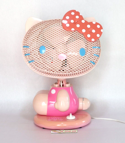Ventilador Eléctrico Sanrio Hello Kitty Cinta Punto Rosa 2009 Japón Raro ¡Muy Lindo! - Imagen 5 de 13