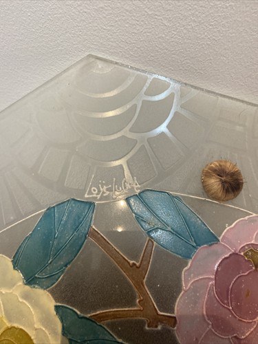 Rare Ancien Suspension Art Déco en Verre Émaillé de Loys Lucha, 1930s - Foto 2 di 9