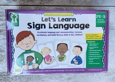 NEW Box LETS LEARN SIGN LANGUAGE Picture & Written 160 FLASH CARDS
