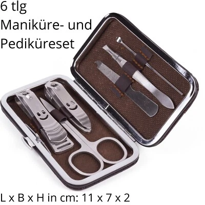 BENSON Maniküre Pediküre Set Handtasche Pinzette Hände Füße Nägel Pflege Schere 6tlg