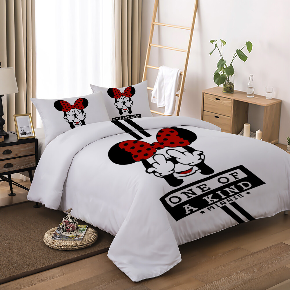 Mickey Mouse Minnie Duvet Cover Bedding Set Single Double King with Pillow Cases eBay