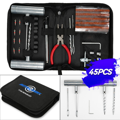 45-tlg Reifen Reparatur Set - Für Auto, Motorrad & LKW Pannen