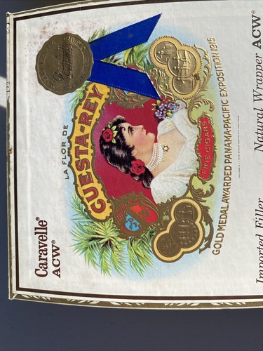 ANTIQUE PAIR OF CUESTA-REY WOOD CIGAR BOX TOBACCO SMOKING TAMPA FLORIDA COUNTRY - Picture 11 of 20