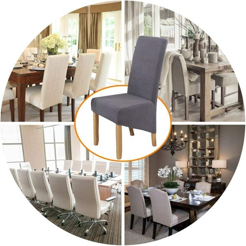 High Back Chair Cover Polar Fleece Seat Slip Cover for Dinning Hotel Banquet New - Picture 9 of 42