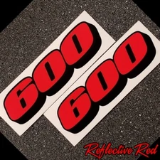 600 Reflective Red decals sticker GSXR Katana GSX F R S set of two 06 07 moto gp