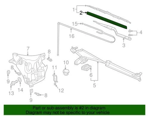 正品通用 2001 - 2007 年别克 Pontiac Rendezvous Aztek Wiper 刀片补充装 12494806 — 第 2/2 张图片