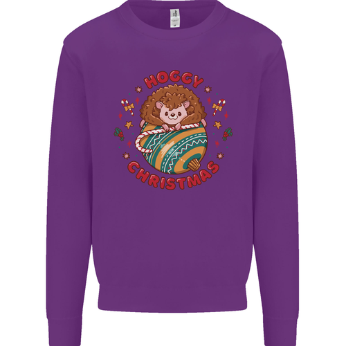 Funny Hoggy Christmas Hedgehog Kids Sweatshirt Jumper - Picture 97 of 97