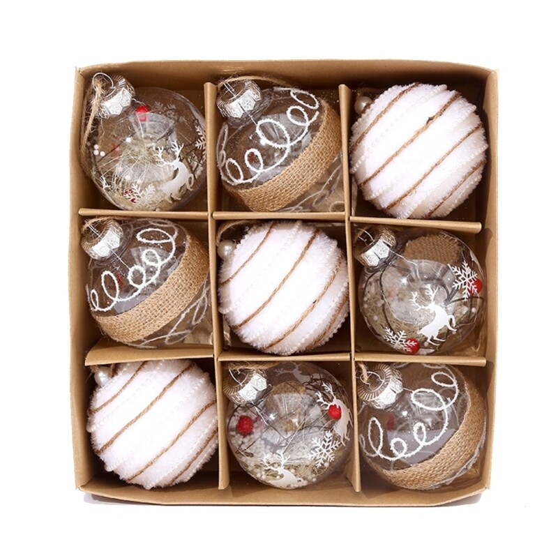 9pcs Christmas Balls Ornaments Baubles Home Party Decor 2023 New Year Gifts - Picture 9 of 12