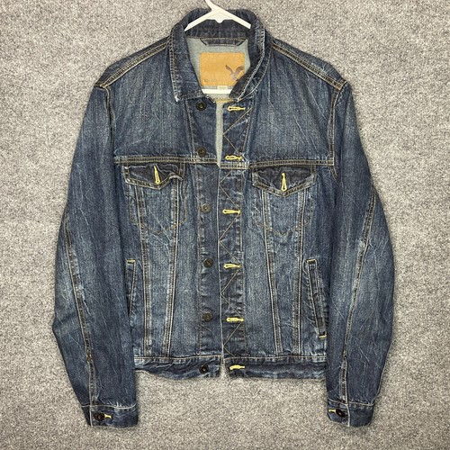 American Eagle Men's Deniem Jean Jacket Size Medium (M) Blue - Picture 5 of 5