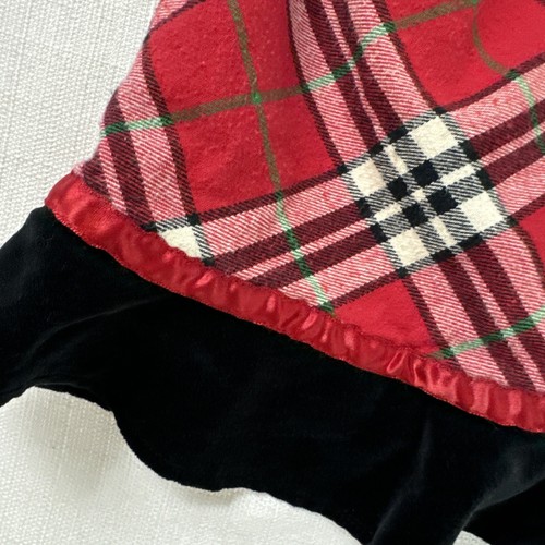 Hanna Andersson 100 Dress Girls black Velvet Red Plaid size 5 - Picture 3 of 14