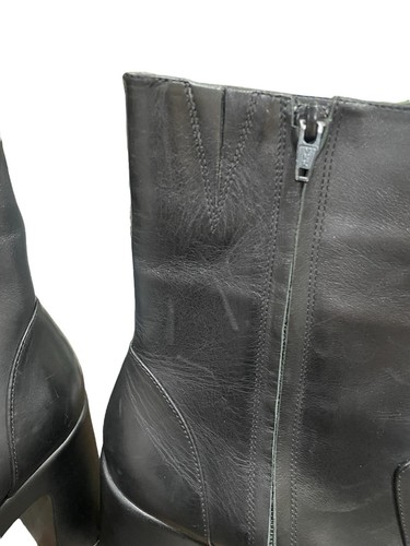 GB Levi Tate Leather Platform Mid Boots Black Size 10 Ankle Booties NWOB $130 - Picture 10 of 11
