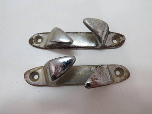 PAIR 4+7/16 INCH CHROME OVER BRONZE RETRO CHOCKS BOAT FAIRLEADS (D2C583C) - Imagen 5 de 5