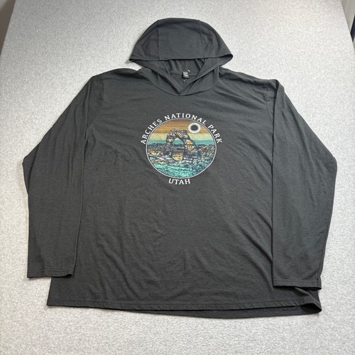 Arches National Park Hoodie Men 3XL Black Lightweight Shirt Utah Souvenir Hike