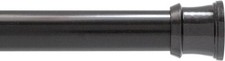 42 In. - 72 In. Steel Twist  Fit No Tools Tension Shower Curtain Rod in Black