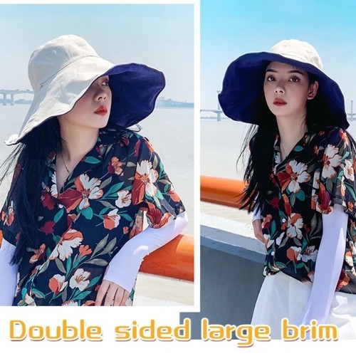 Cappello Sole Tesa Ampia Protezione Berretto Pesca Uomo Secchiello Donna Escursionismo Estate Outdoor - Foto 19 di 22