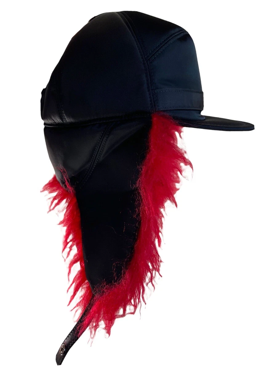 prada cappello in nylon Con Pelo Rosso eBay