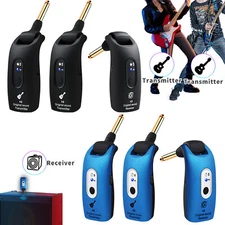 2.4GHz Wireless Electric Guitar Bass System Dual Transmitter Receiver 100ft/30m