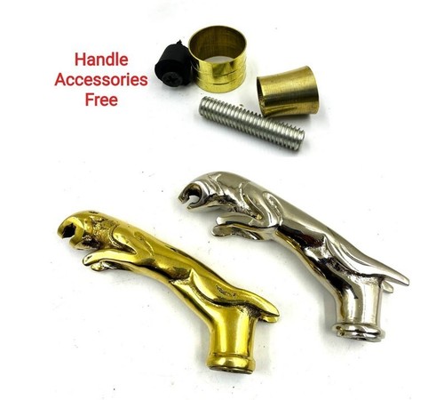 Set Of 2 Solid Brass Head Handle For Walking Stick Cane Shaft Unique & Stylish