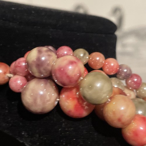 Vintage Rare Multicolored Gradient Beaded 4 Strands Necklace 19 Inch - Picture 4 of 9