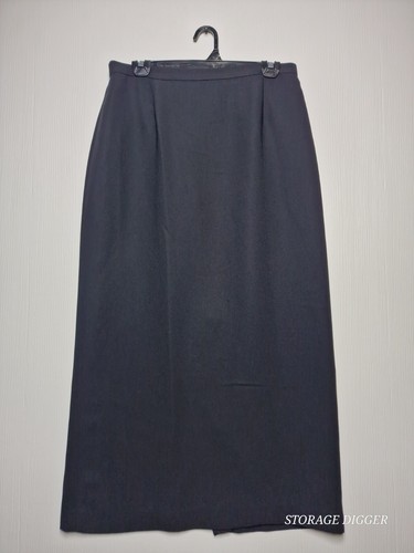 Casual Corner Collectibles Pencil Skirt Women 14 Black Acetate Pleated Back Slit