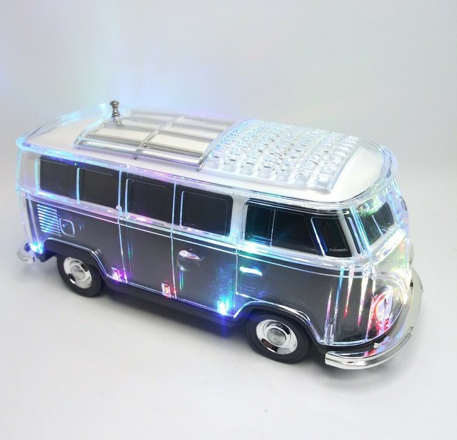 Portable Convey Van Speaker Wireless BT Stereo FM Radio With LED Lights