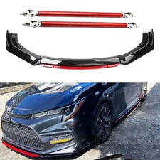 Front Bumper Lip Body Kit Splitter Spoiler Glossy Black Red For Toyota Corolla